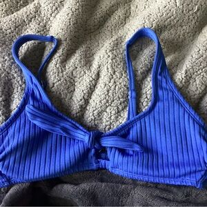 Blue ribbed swim top, M, target